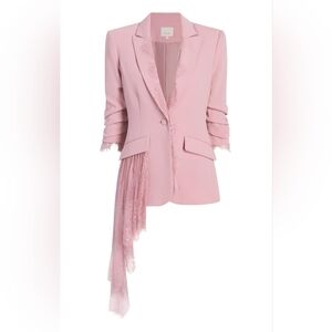 Cinq à Sept Keeves Cascading Lace Trim Blazer